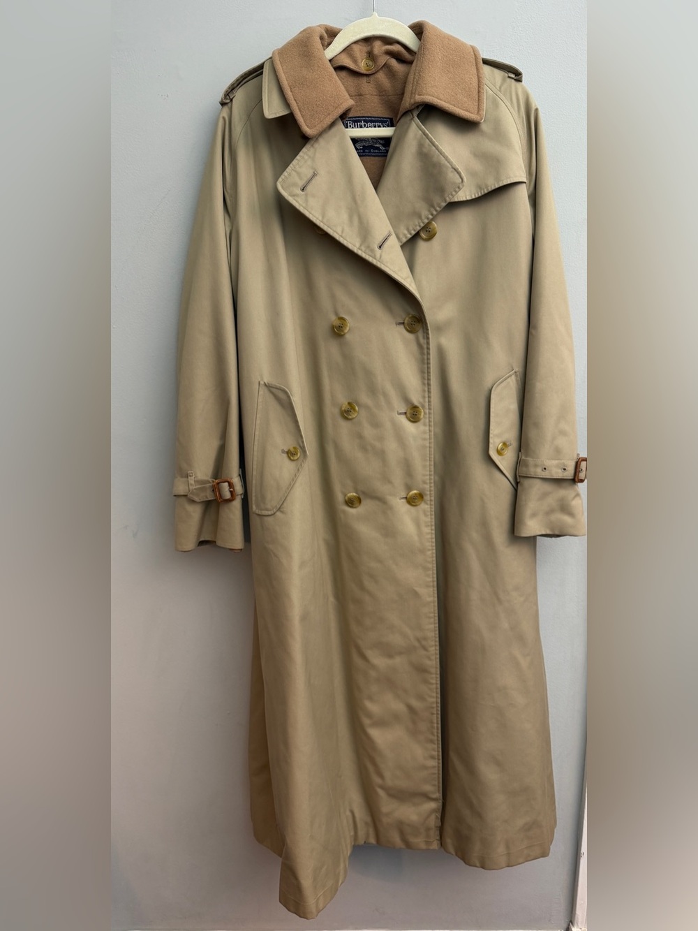 Vintage Burberrys London Double-Breasted Trench Coat, Women’s Size 18/Men’s Med